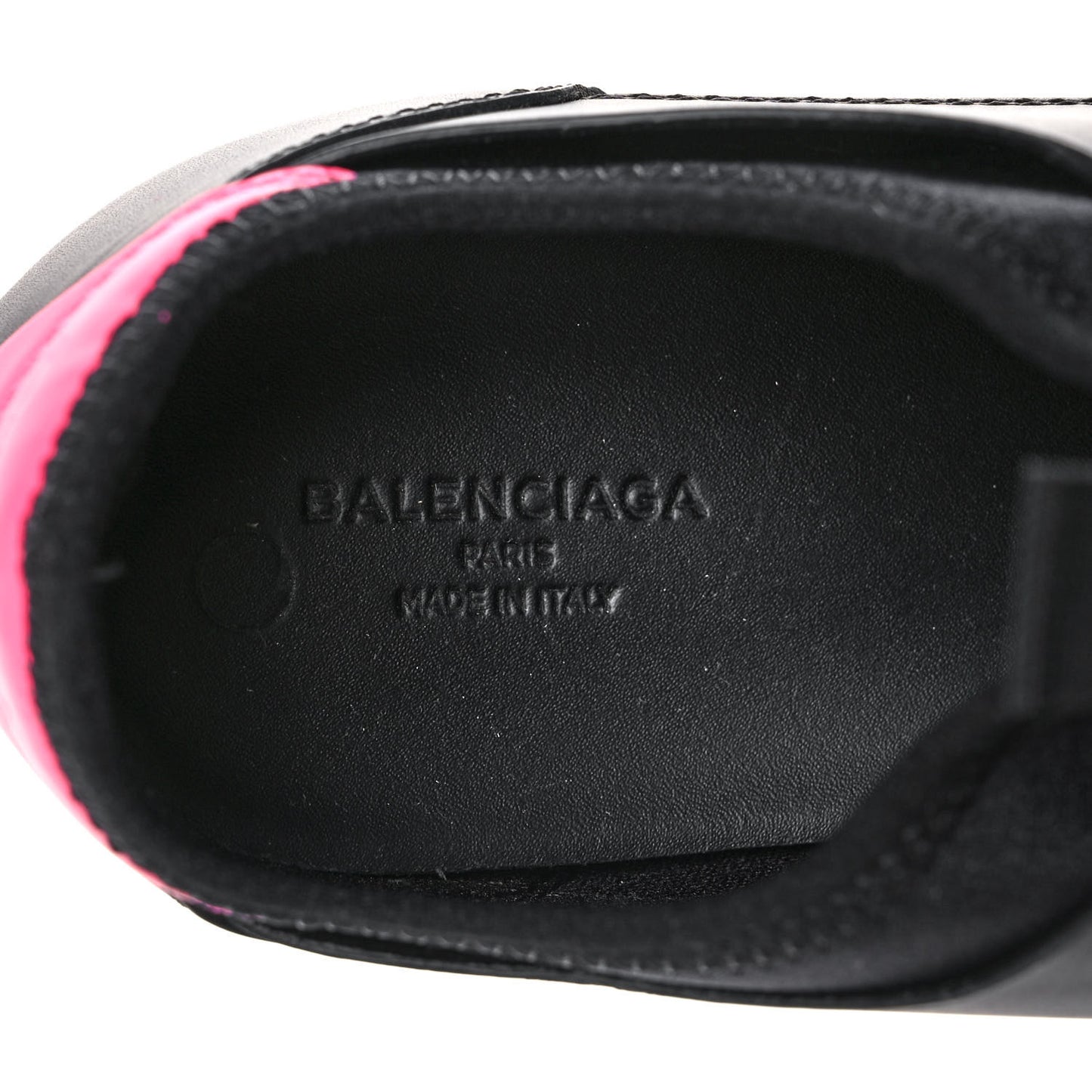 Mesh Calfskin Neoprene Womens Race Runner Sneakers 36 Black Rose Fluo