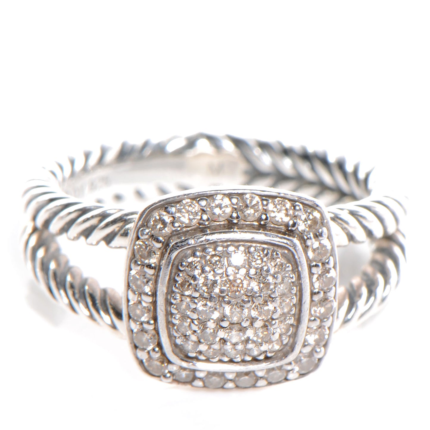 Sterling Silver Diamond 7mm Petite Albion Pave Ring 52 6