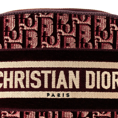 Christian Dior Velvet Oblique Cosmetic Pouch Burgundy 8 of 8