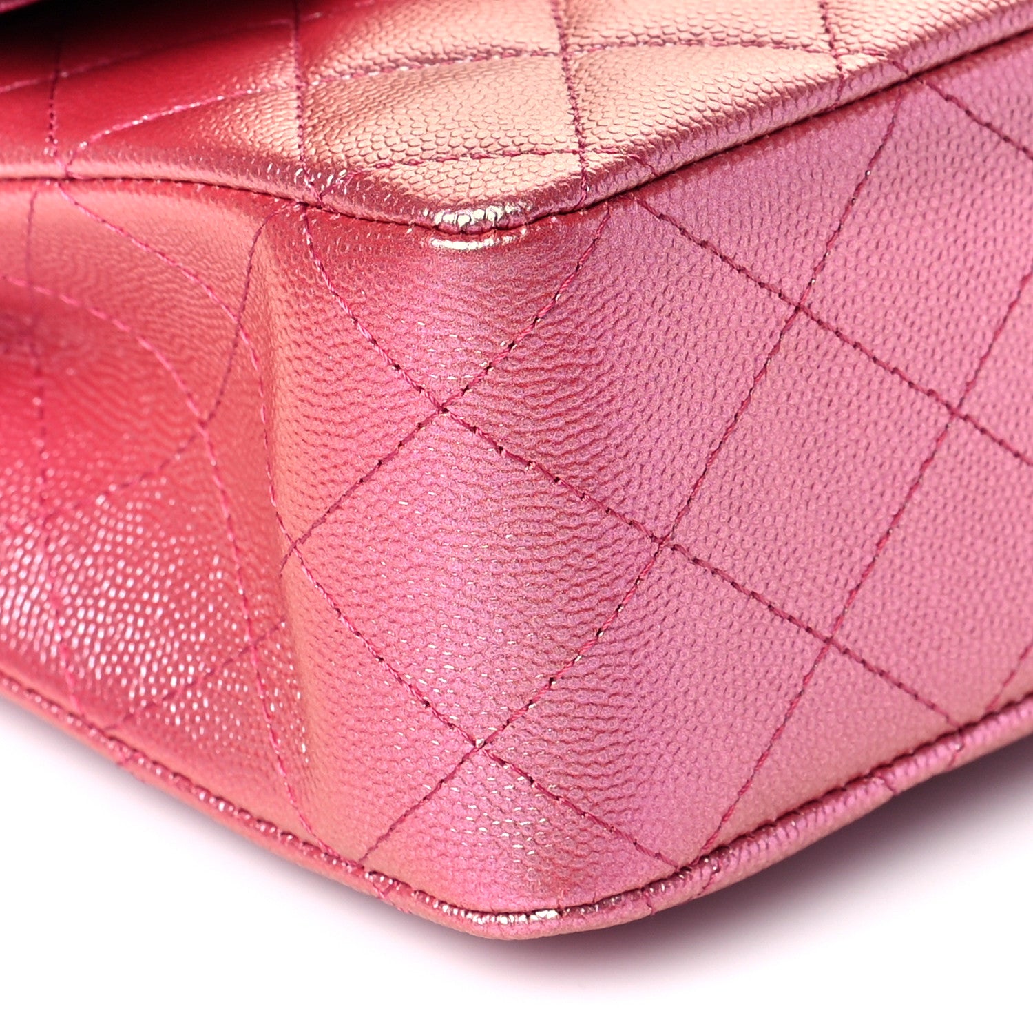 Chanel Iridescent Caviar Quilted Medium Double Flap Pink 8 of 10