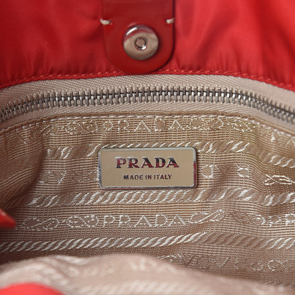 Prada Tessuto Nylon Spazzolato Mini Shopping Tote Rosso 6 of 9