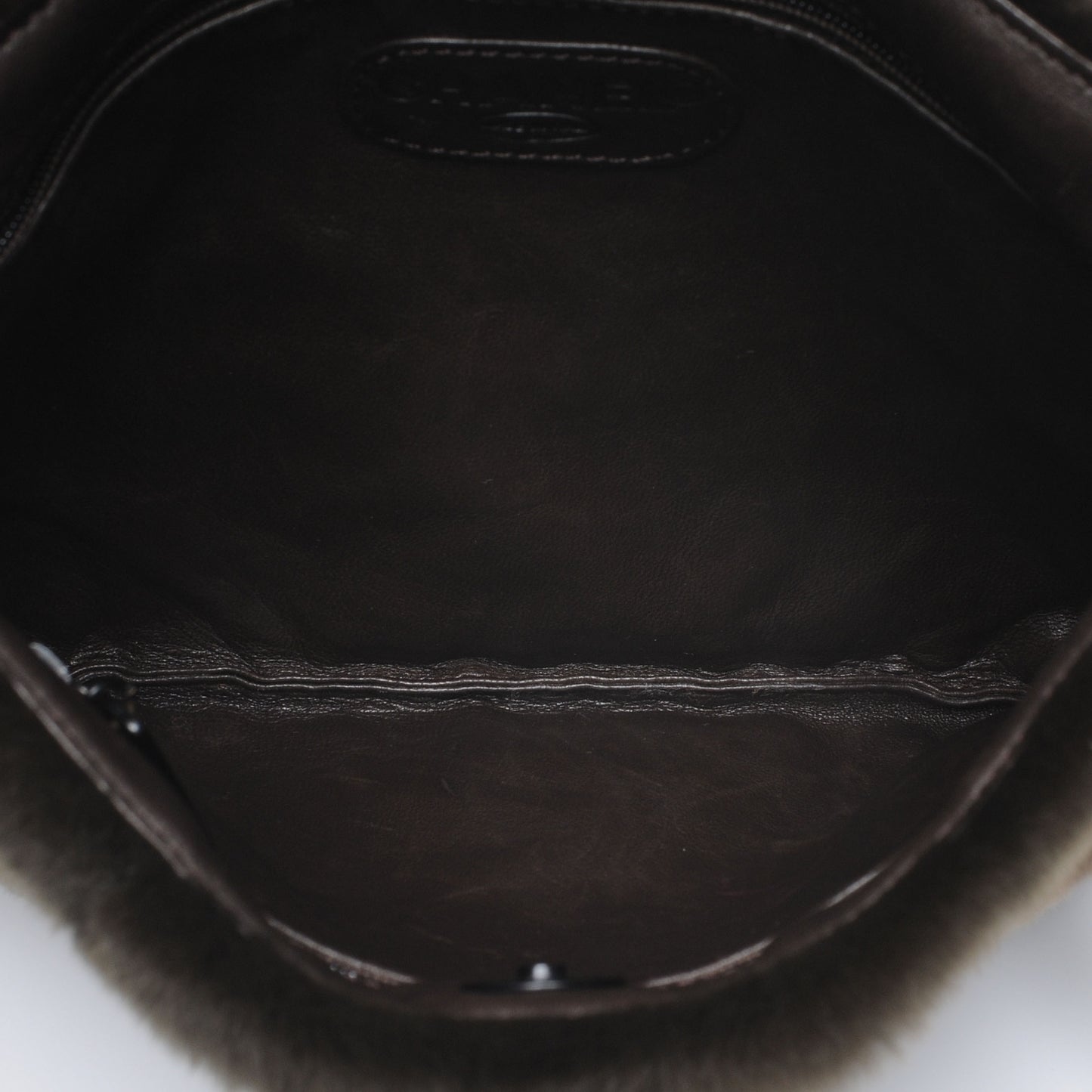 Rabbit Fur Tortoise Chain Shoulder Bag Black