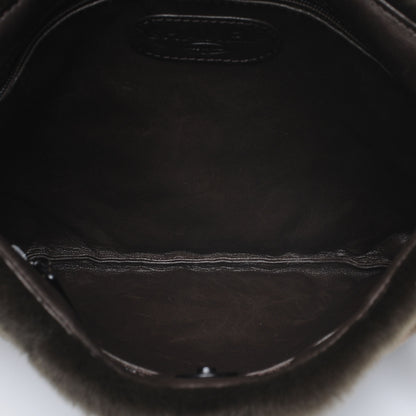 Chanel Rabbit Fur Tortoise Chain Shoulder Bag Black 5 of 7
