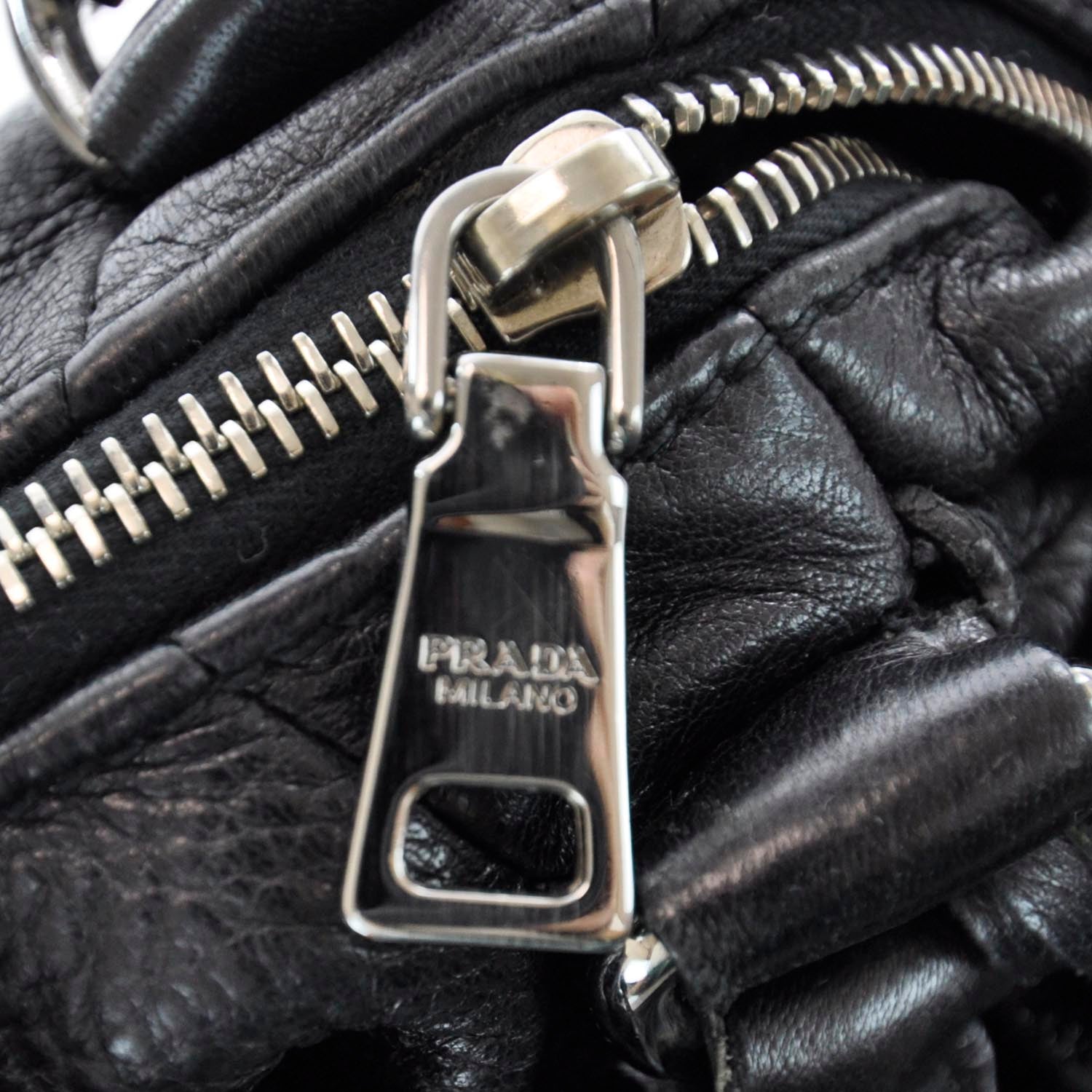 Prada Cervo Deerskin Shoulder Bag Black 11 of 11