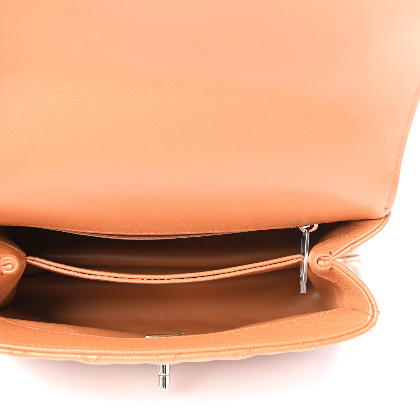 Caviar Quilted Mini Coco Handle Flap Light Brown