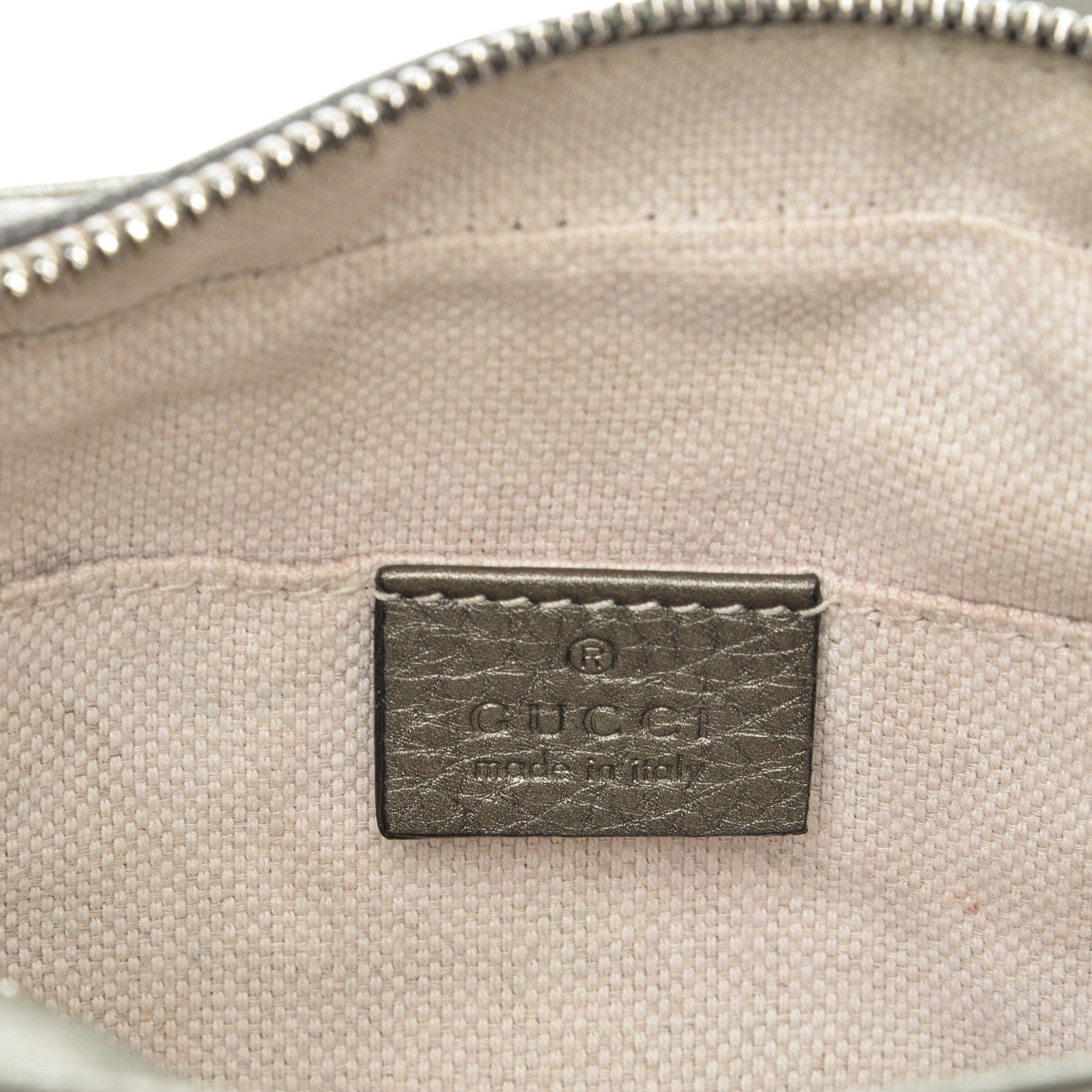 Gucci Metallic Pebbled Calfskin Small Soho Disco Bag Sasso 6 of 9