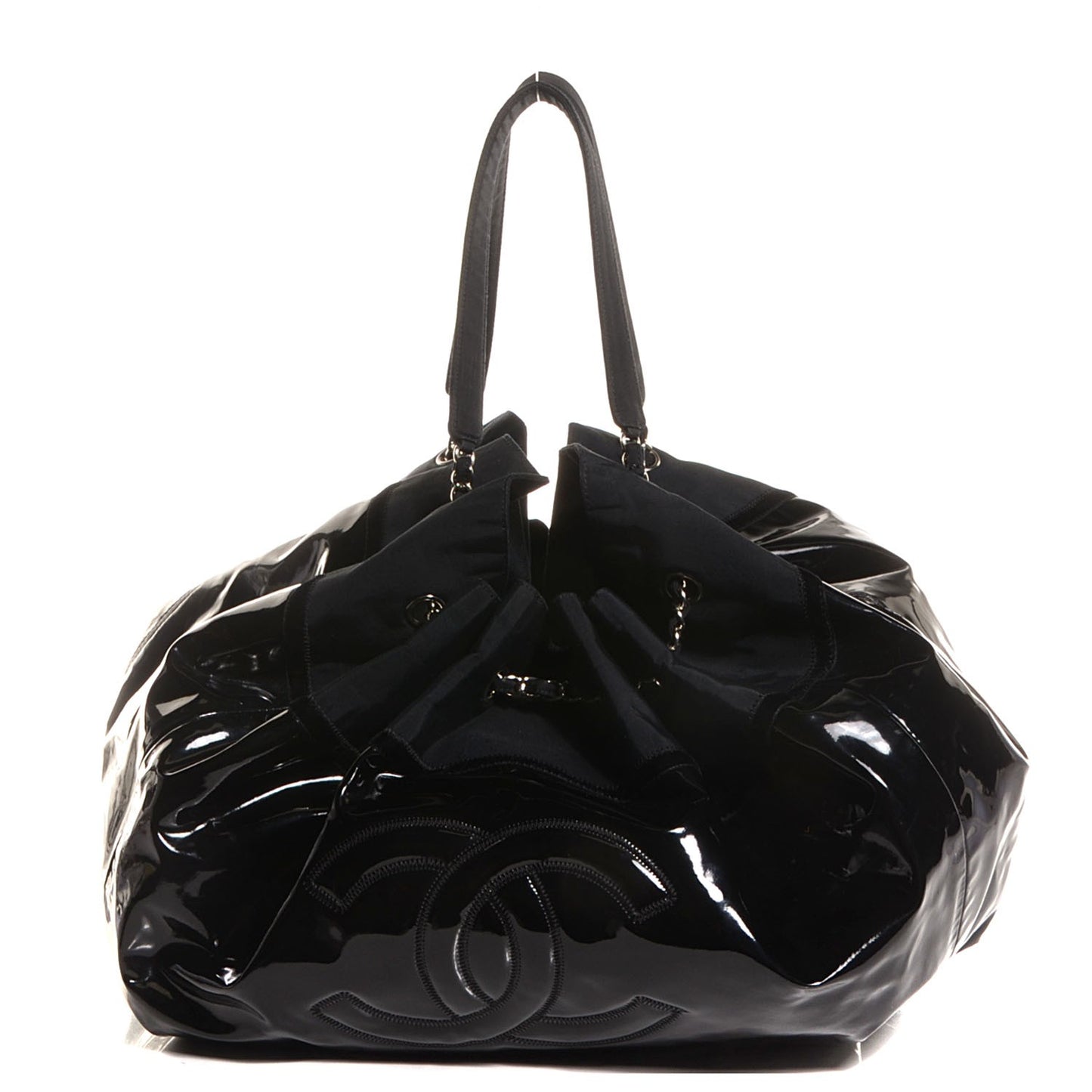 Vinyl Stretch Spirit Large Cabas Tote Black