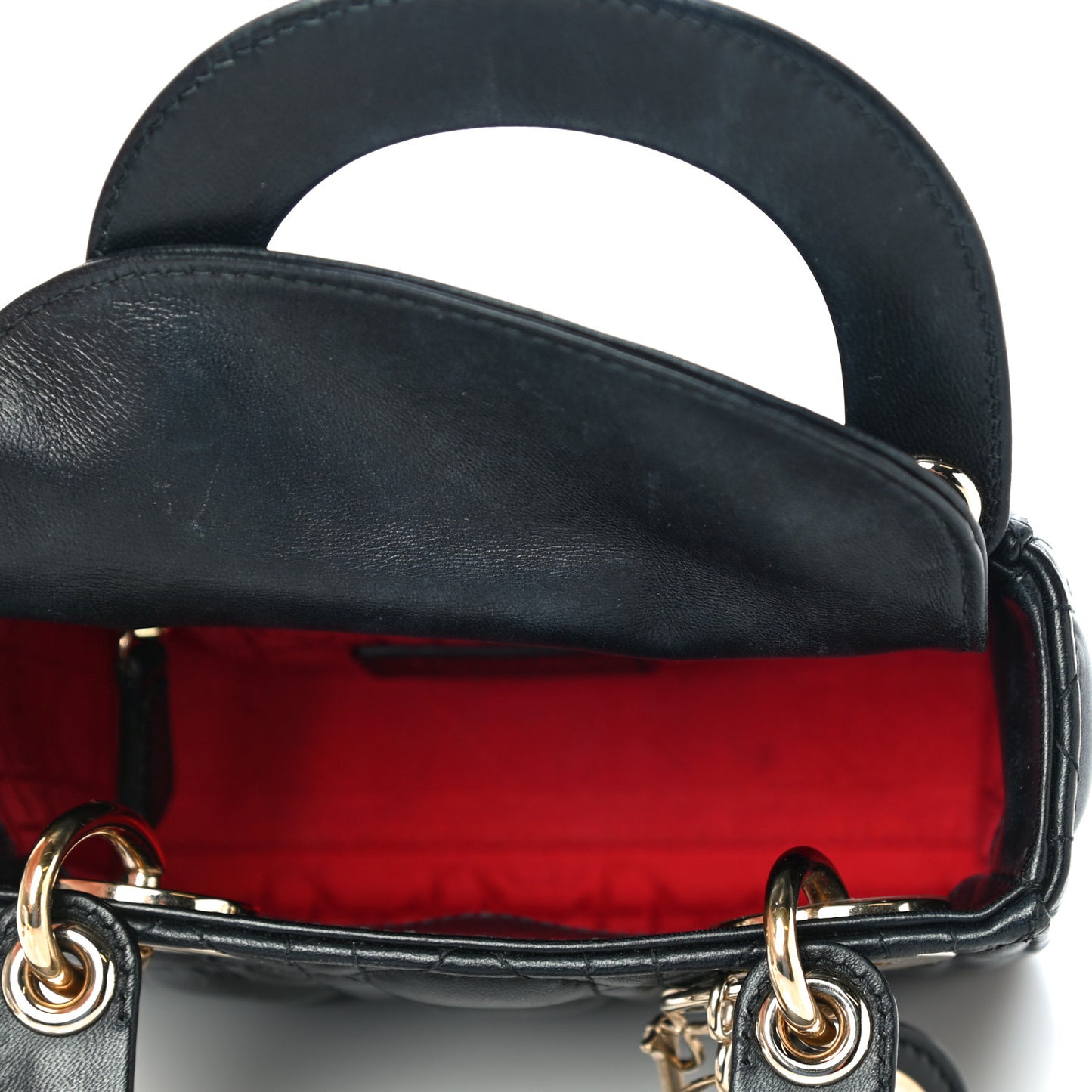 Lambskin Cannage Mini Lady Dior Black