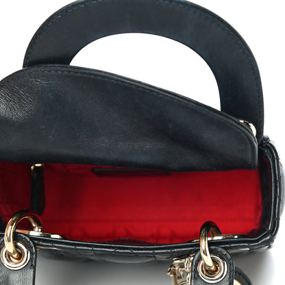 Christian Dior Lambskin Cannage Mini Lady Dior Black 5 of 22