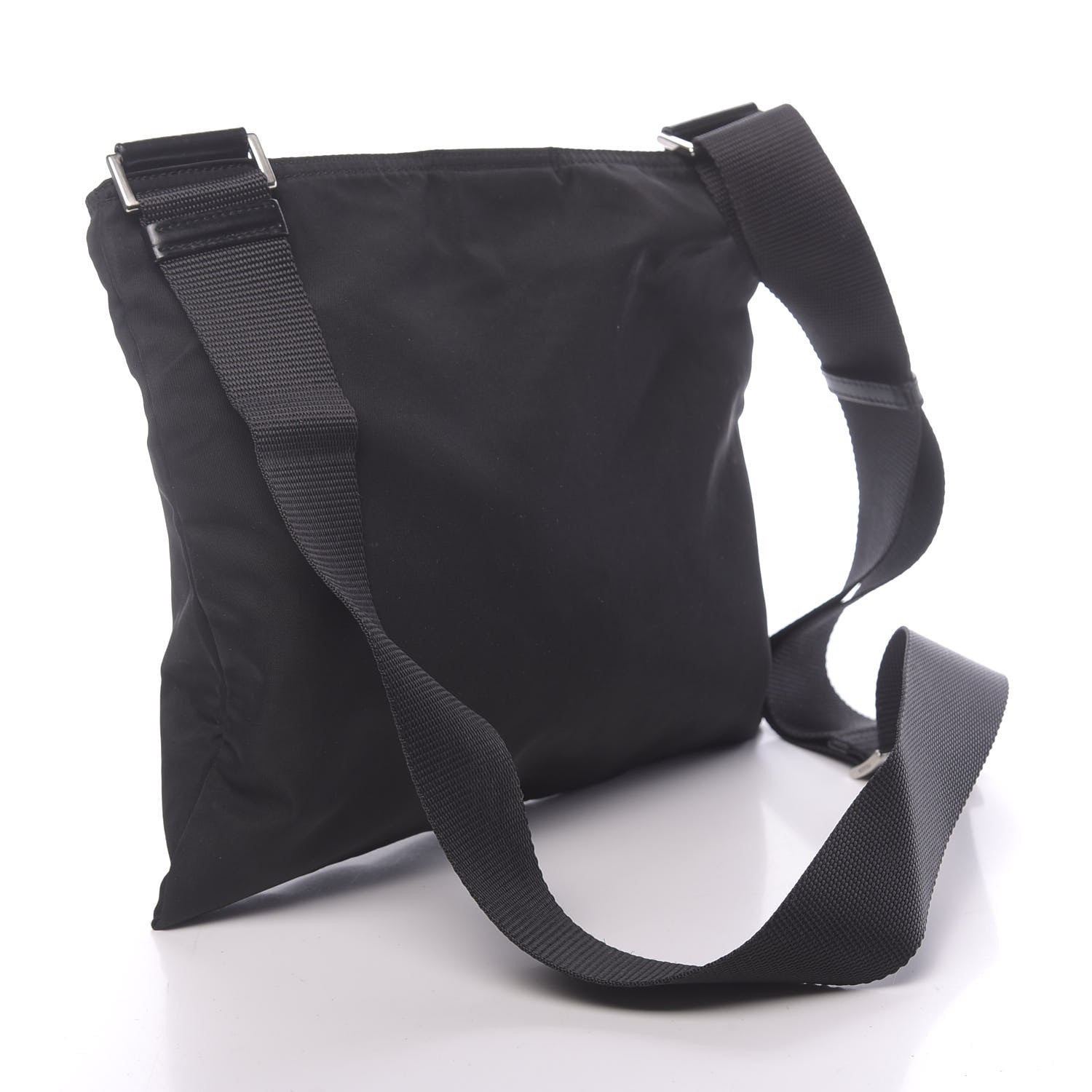 Prada Nylon Vela Flat Messenger Bag Black 3 of 10
