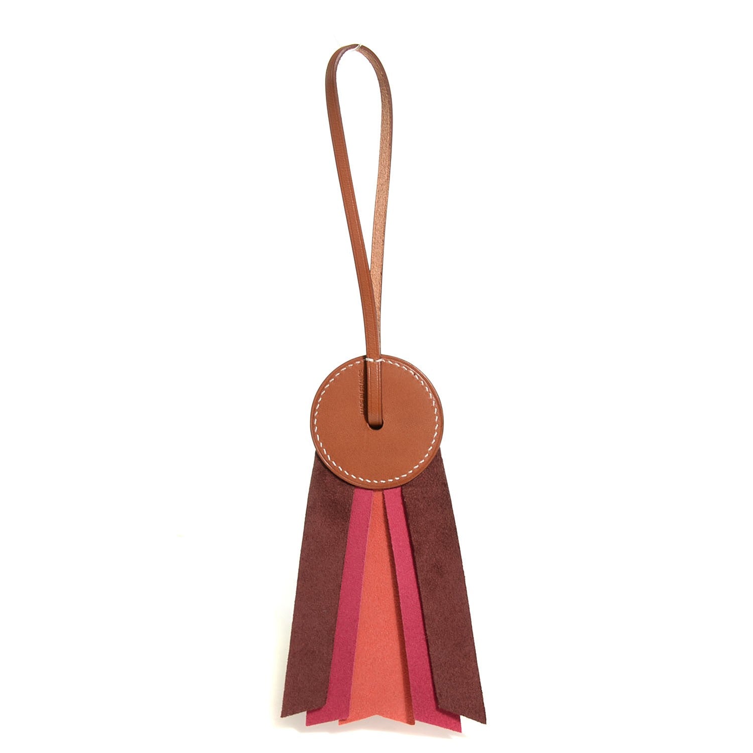 Hermes Vache Hunter Milo Lambskin Paddock Flot Bag Charm Rose Shocking Rouge H Rose Jaipur 3 of 5