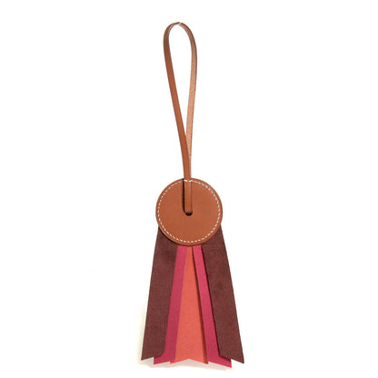 Hermes Vache Hunter Milo Lambskin Paddock Flot Bag Charm Rose Shocking Rouge H Rose Jaipur 3 of 5