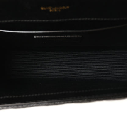 Saint Laurent Grain De Poudre Textured Mixed Matelasse Triquilt Medium Monogram Satchel Black 5 of 10
