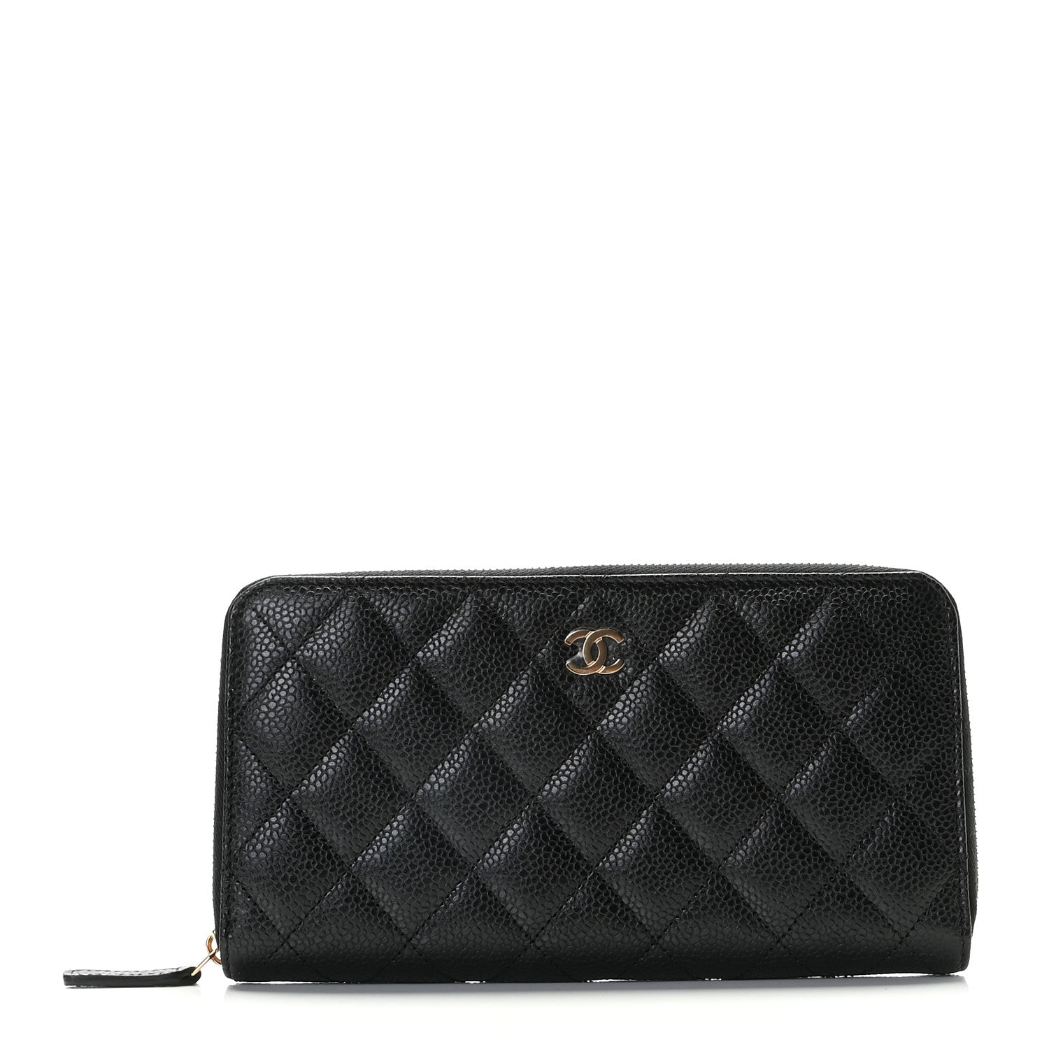 Chanel Caviar Quilted Large Gusset Zip Around Wallet Black 1 of 11