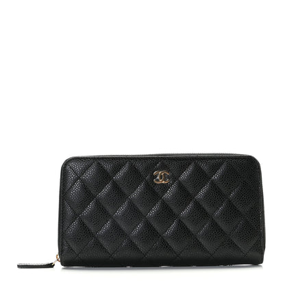 Chanel Caviar Quilted Large Gusset Zip Around Wallet Black 1 of 11