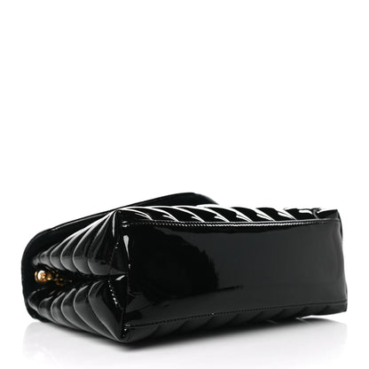 Saint Laurent Patent Y Quilted Monogram Small Loulou Chain Satchel Black 4 of 9