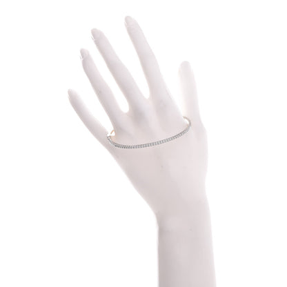 Tiffany 18K White Gold Diamond Metro Hinged Bangle 2 of 10