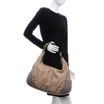 Gucci Monogram Large Jockey Hobo Grey 2 of 7