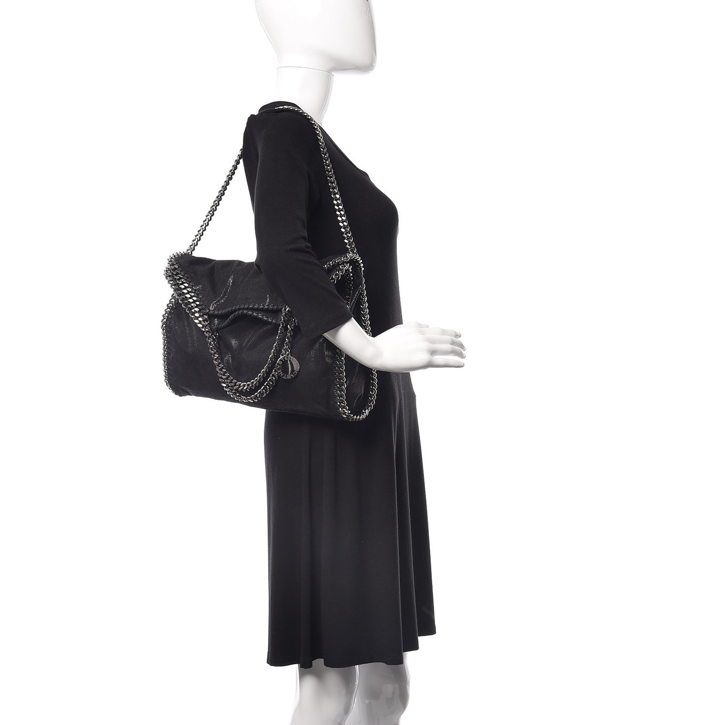Shaggy Deer Falabella Fold Over Tote Black