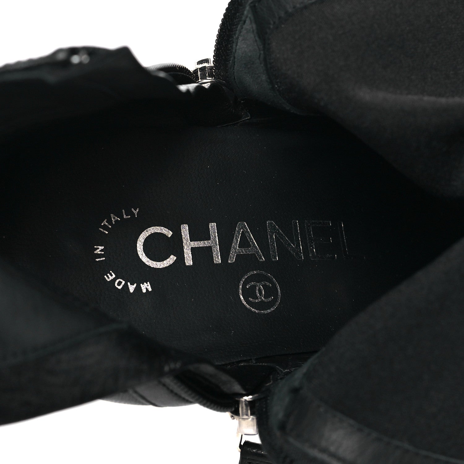Chanel Lambskin Quilted CC Booties 38.5 Black 8 of 9