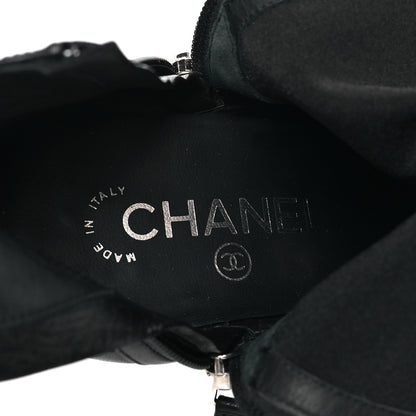 Chanel Lambskin Quilted CC Booties 38.5 Black 8 of 9