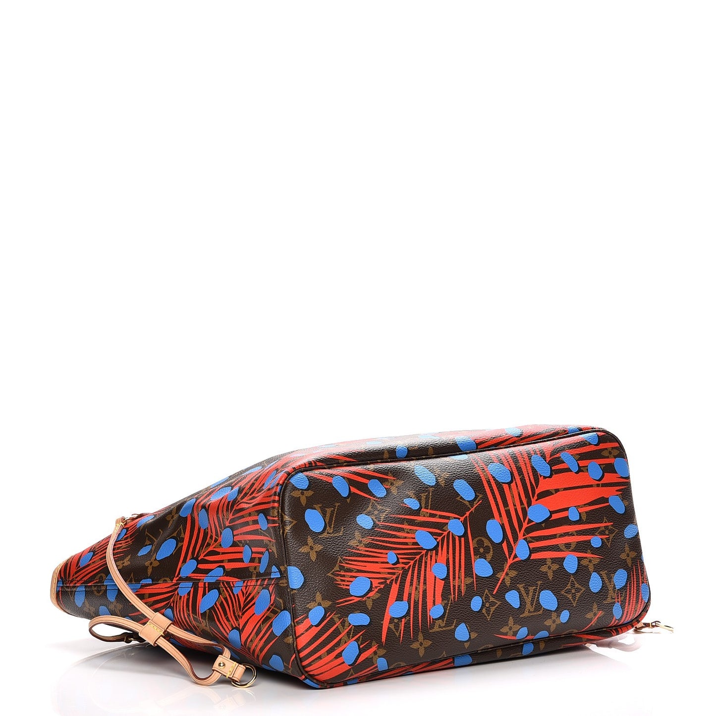 Monogram Jungle Dots Neo Neverfull MM Coquelicot Denim