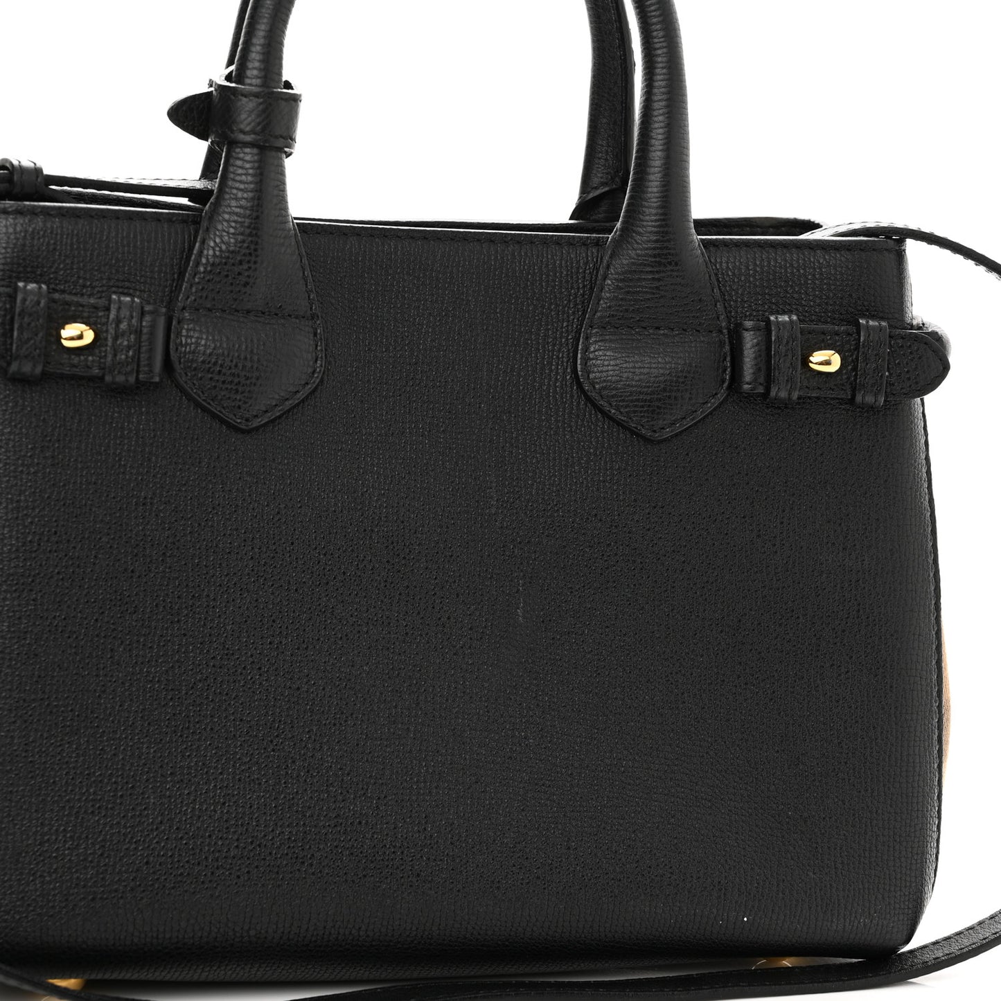 Derby Calfskin House Check Small Banner Tote Black