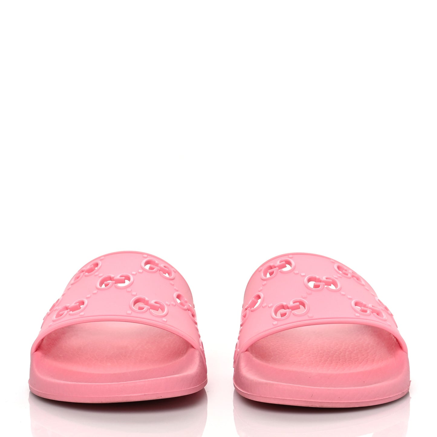 Rubber GG Monogram Perforated Womens Slide Sandals 39 Rose Box
