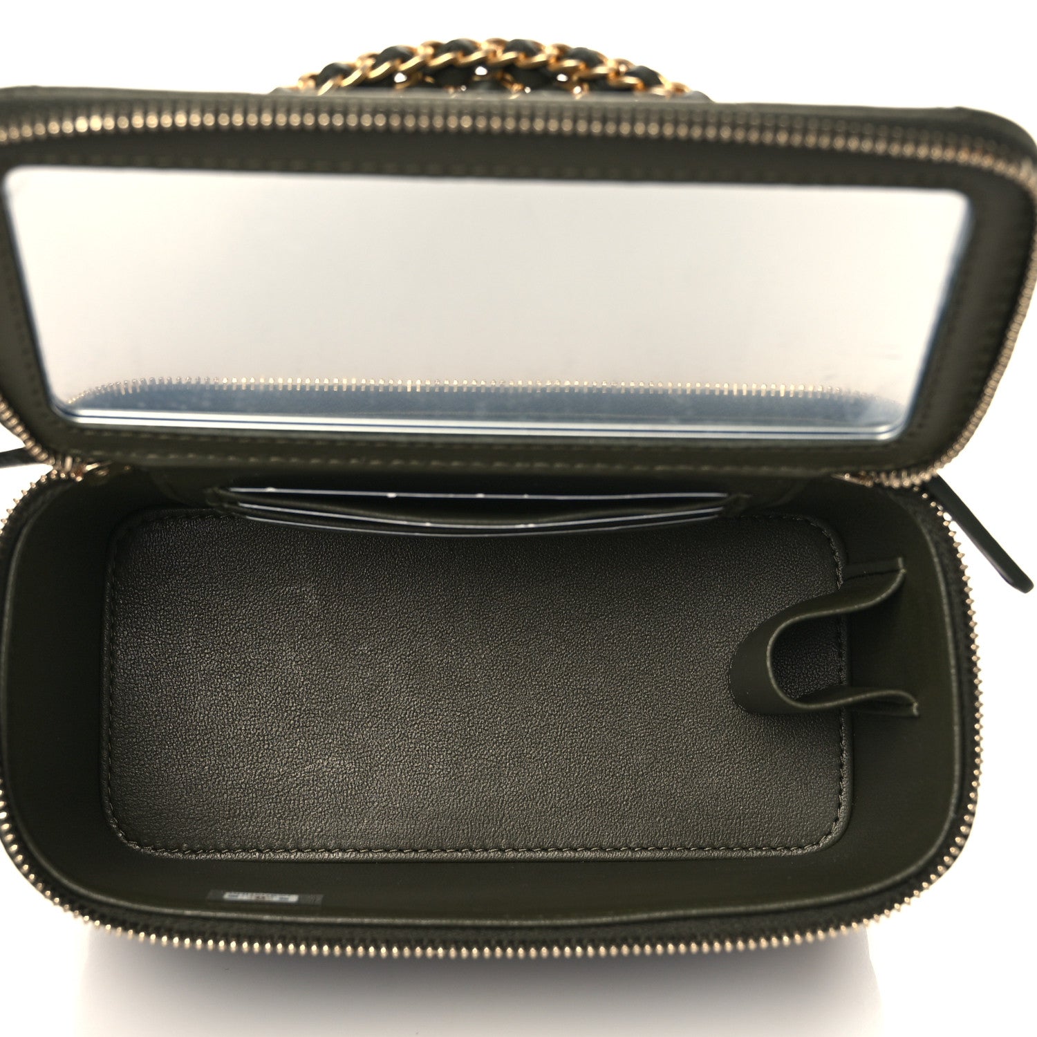 Chanel Lambskin Quilted Pick Me Up Vanity Case Khaki 5 of 11