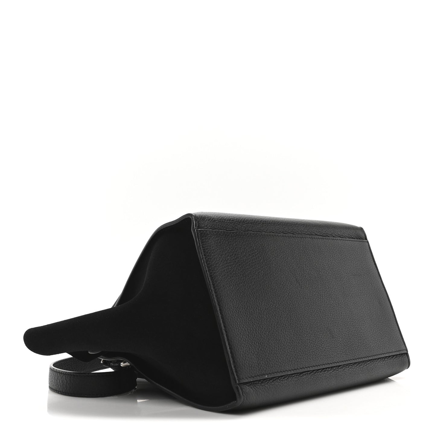 Drummed Calfskin Suede Trapeze Black