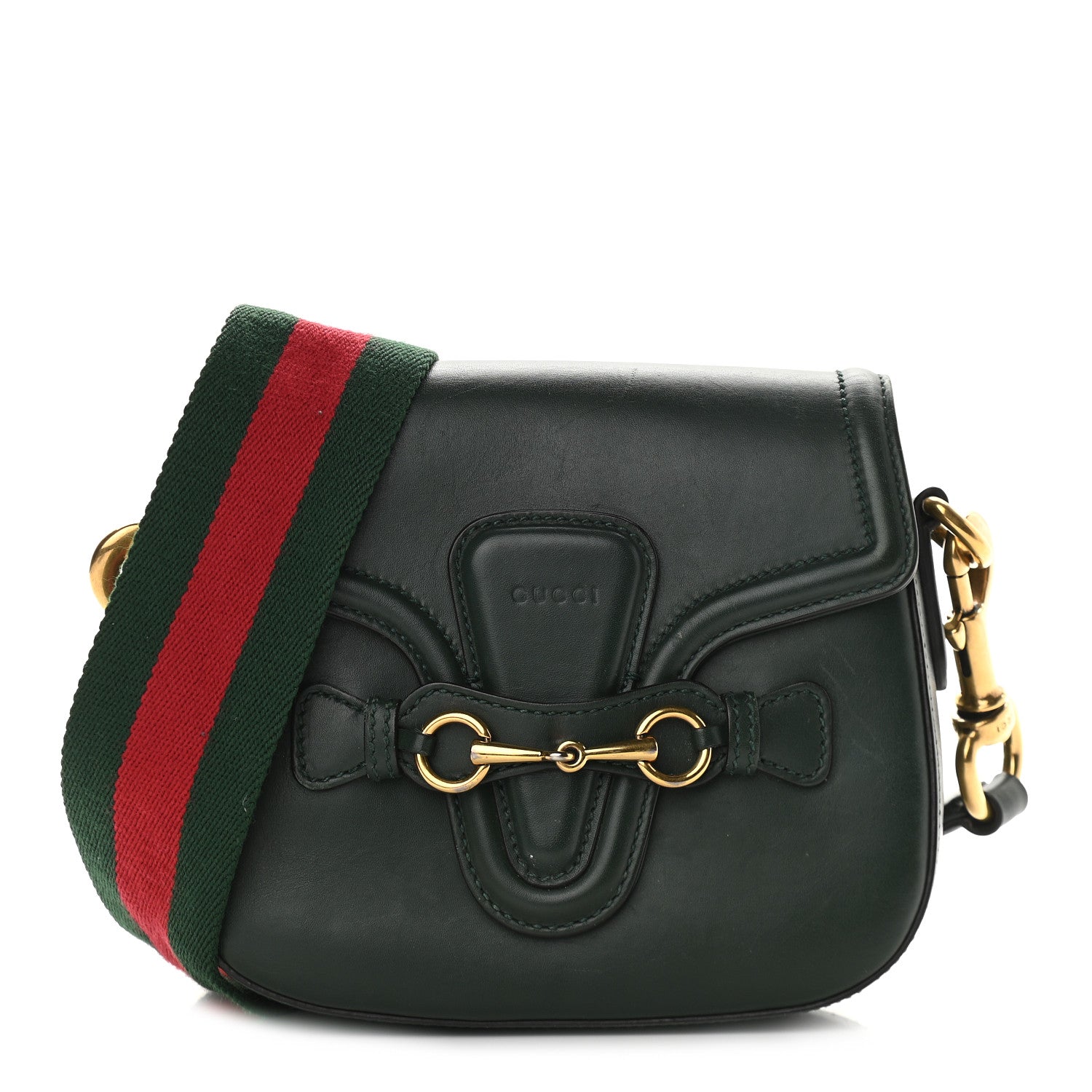Gucci Calfskin Small Lady Web Shoulder Bag Green 1 of 10