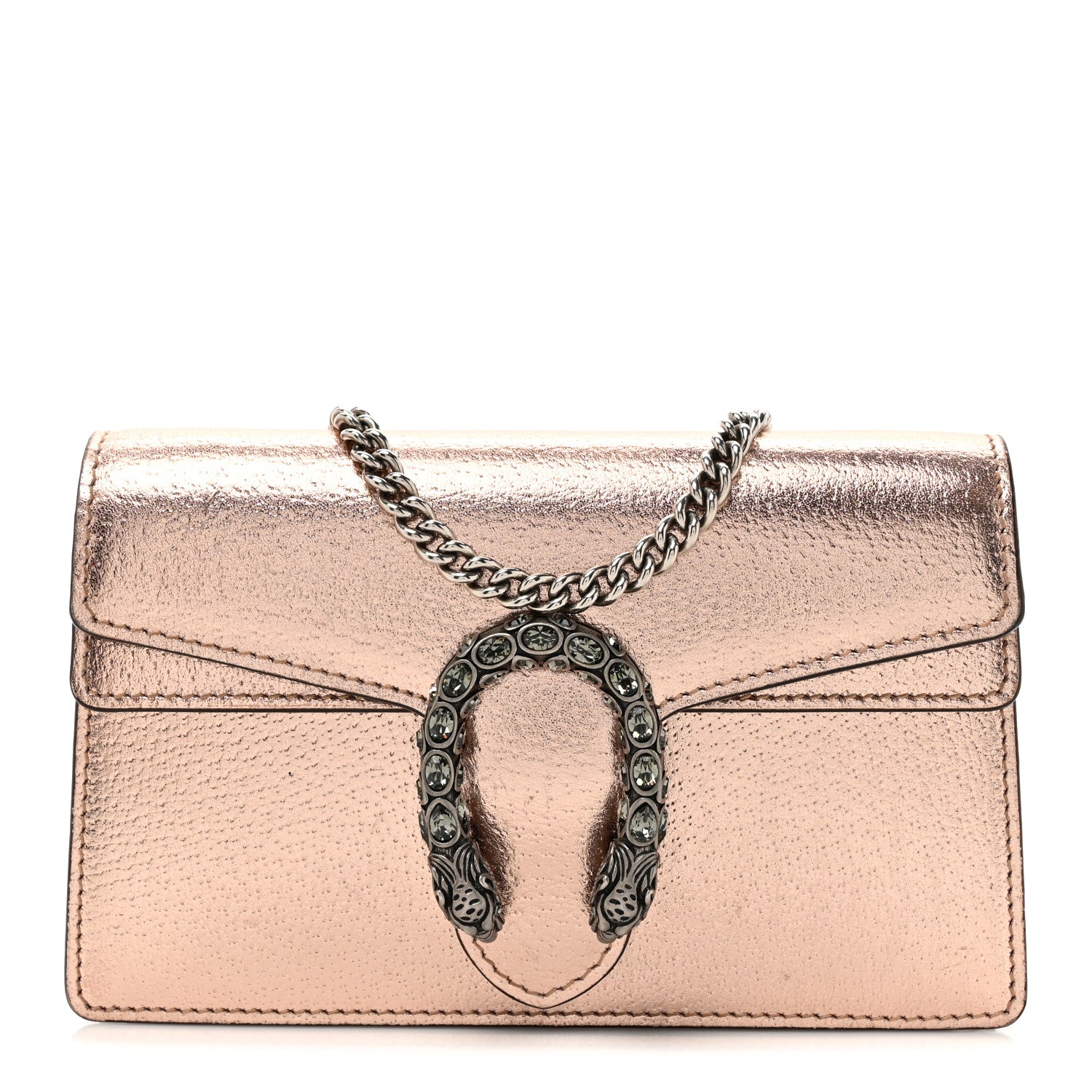 Gucci Metallic Calfskin Super Mini Dionysus Shoulder Bag Rose Gold 1 of 13