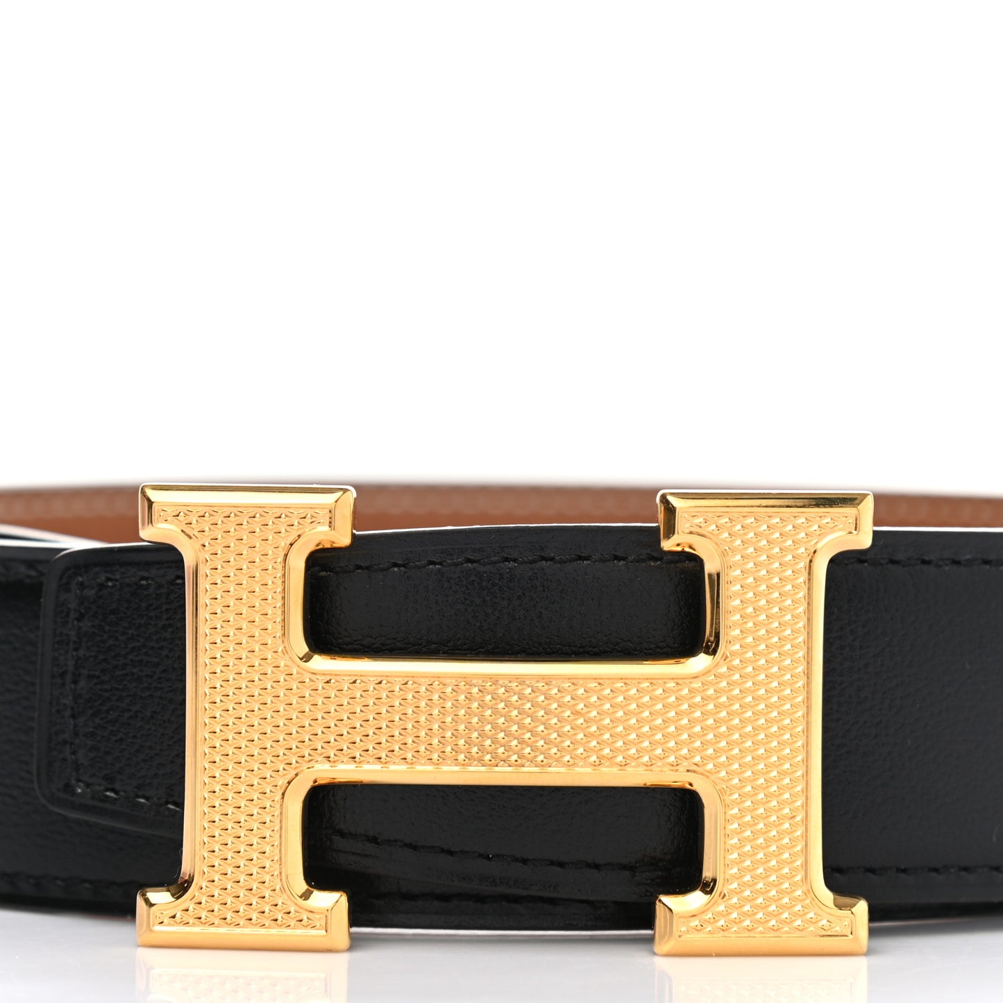Box Togo 32mm Guilloche H Belt 80 Black Gold