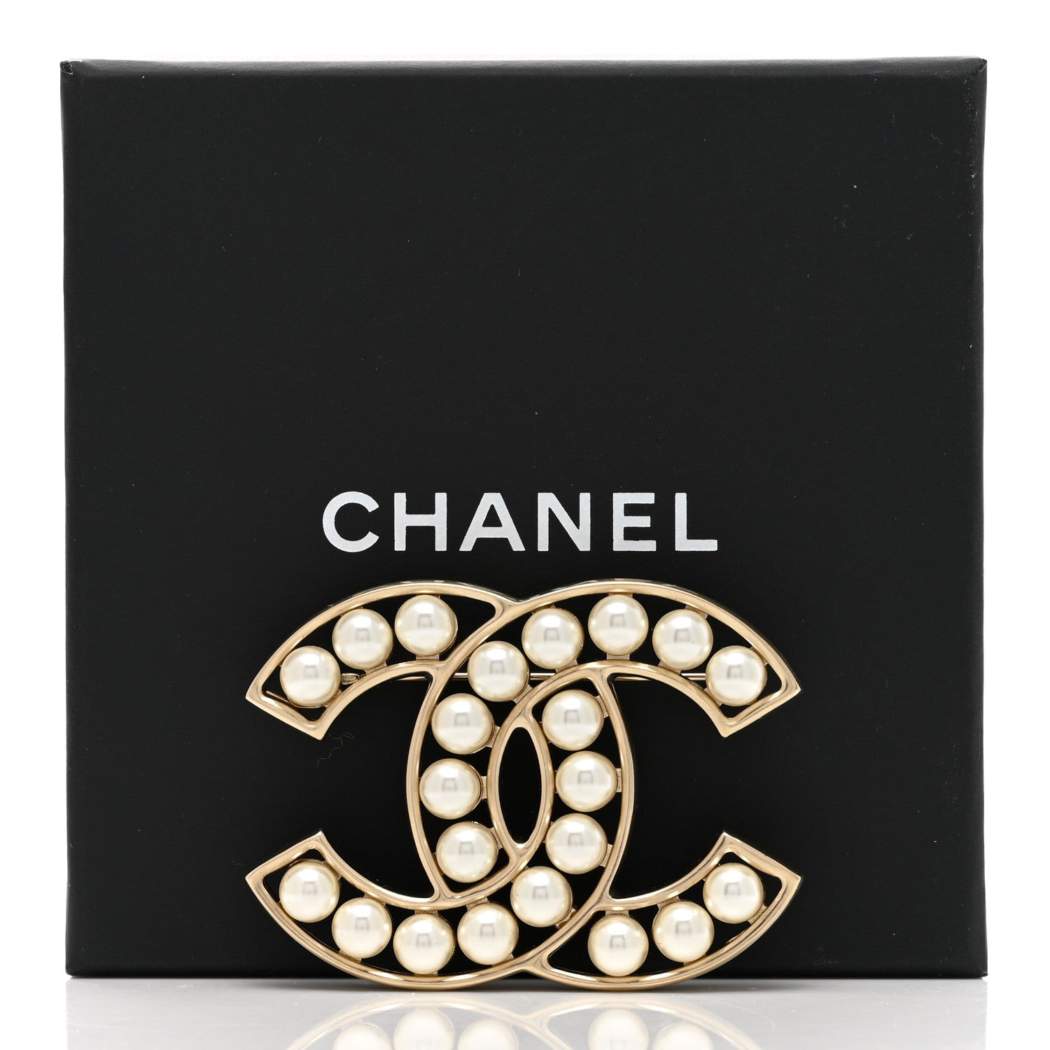 Chanel Pearl CC Brooch Light Gold 5 of 5
