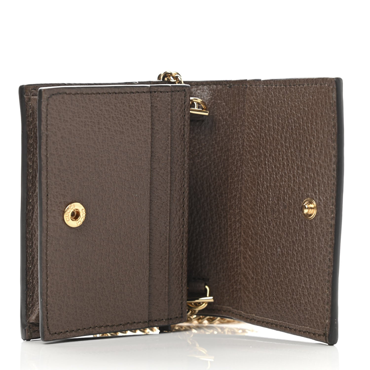 Gucci GG Supreme Monogram Web Ophidia Chain Card Case Wallet Beige New Acero 6 of 11