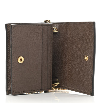 Gucci GG Supreme Monogram Web Ophidia Chain Card Case Wallet Beige New Acero 6 of 11