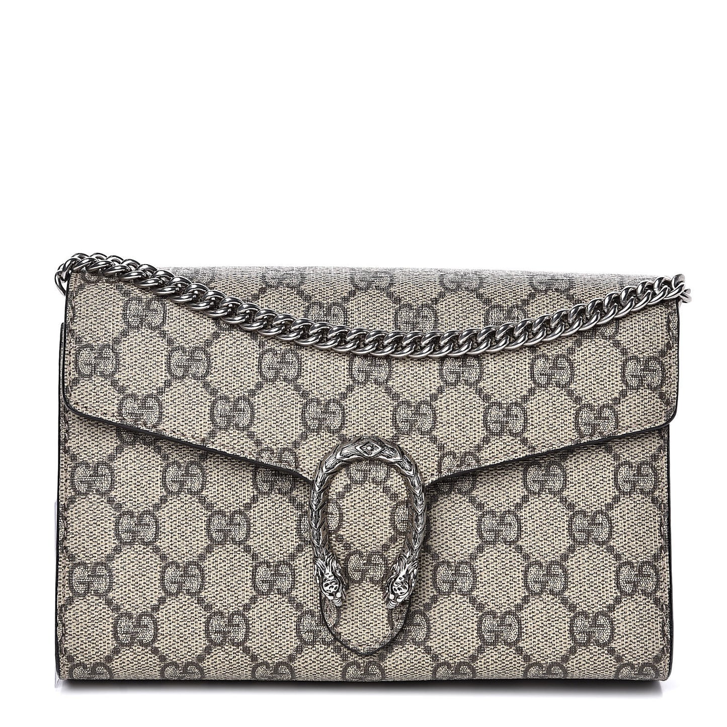 GG Supreme Monogram Mini Dionysus Chain Wallet Beige Taupe