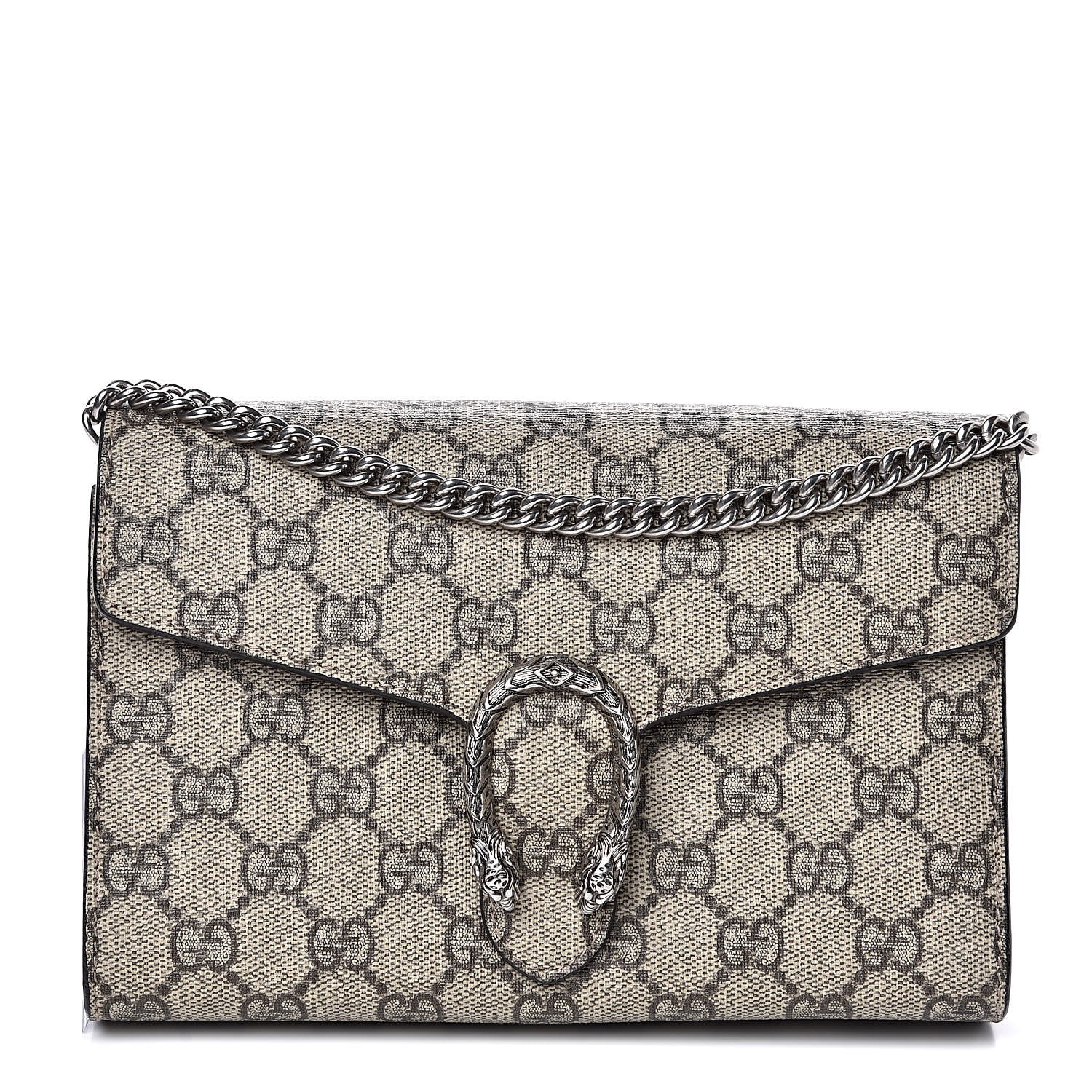 Gucci GG Supreme Monogram Mini Dionysus Chain Wallet Beige Taupe 1 of 11