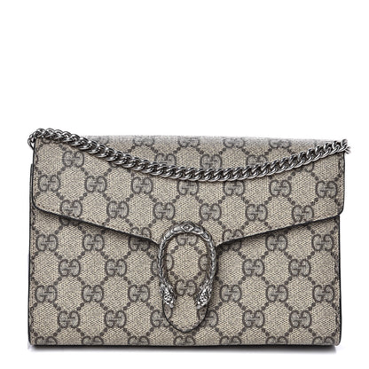 Gucci GG Supreme Monogram Mini Dionysus Chain Wallet Beige Taupe 1 of 11