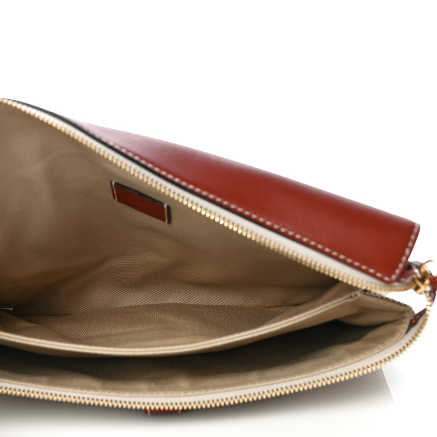 Cotton Calfskin Woody Belt Bag Beige Brown