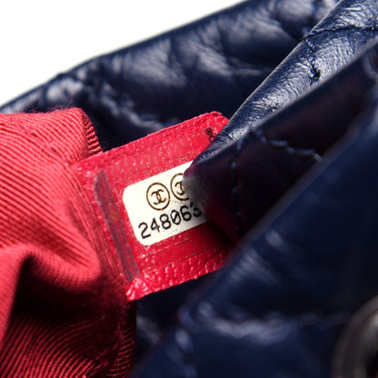Chanel Aged Calfskin Quilted Gabrielle Backpack Navy Black 8 of 12