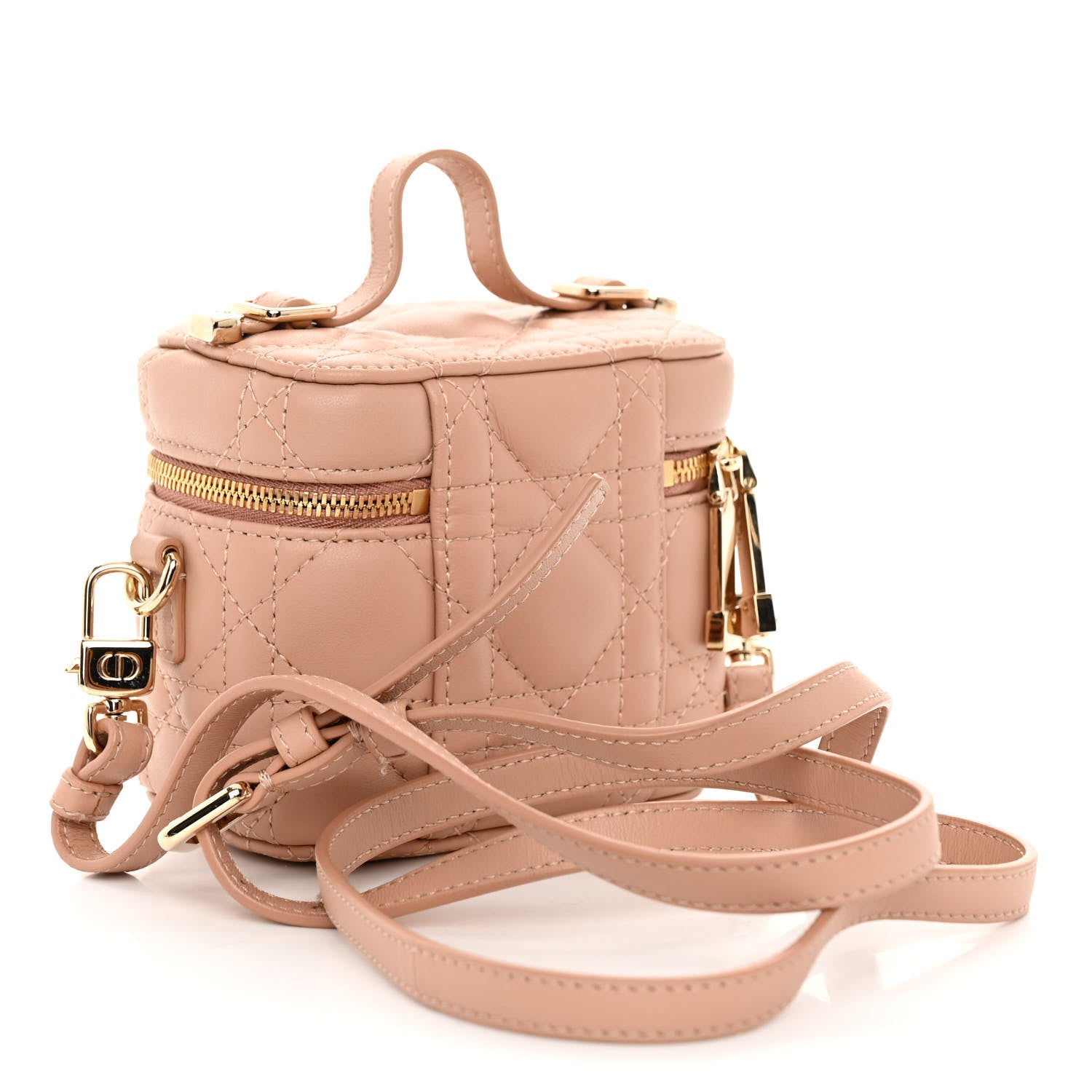 Christian Dior Lambskin Cannage Micro Vanity Case Deep Nude 3 of 10