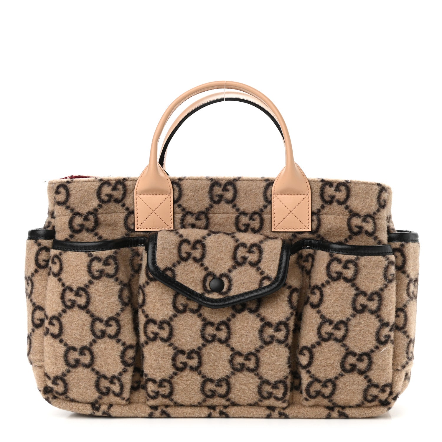 Gucci Covered Wool GG Monogram Childrens Tote Beige Ebony 1 of 10
