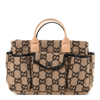 Gucci Covered Wool GG Monogram Childrens Tote Beige Ebony 1 of 10