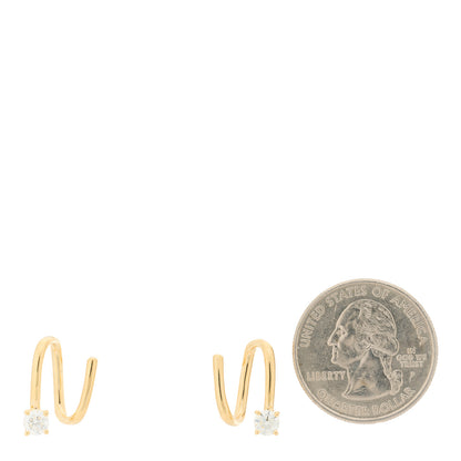 Anita Ko 18K Yellow Gold Diamond Coil Earrings 3 of 5