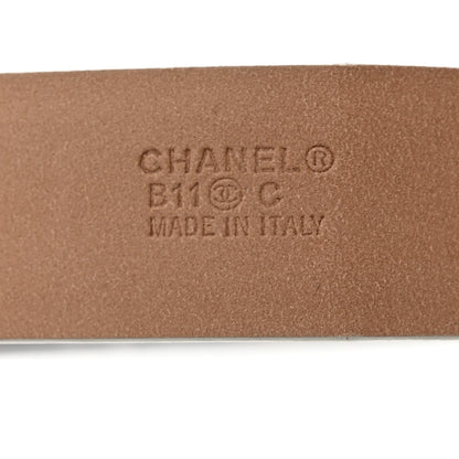 Chanel Metallic Calfskin Baguette Crystal CC Belt 85/34 Silver 5 of 7