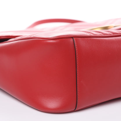 Gucci Calfskin Matelasse Large GG Marmont Shoulder Bag Hibiscus Red 8 of 11