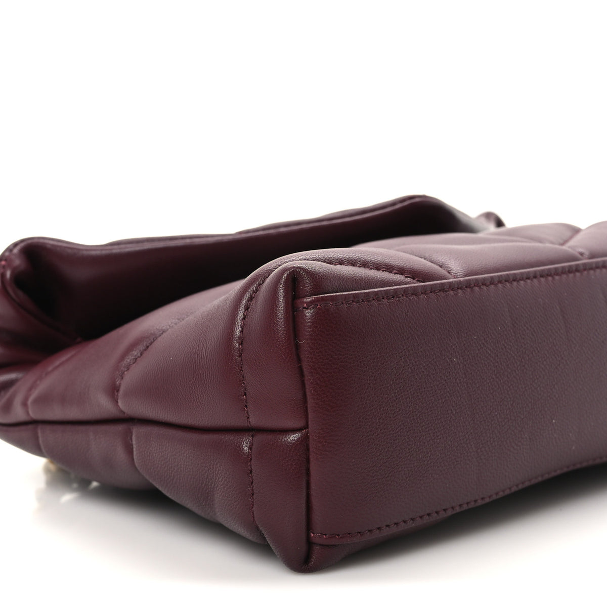 Saint Laurent Lambskin Quilted Toy Loulou Puffer Monogram Chain Satchel Rouge Cabernet 9 of 10