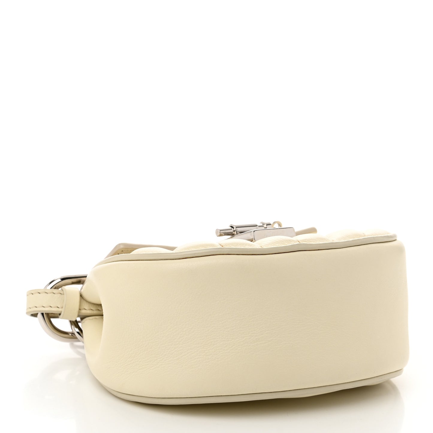 Calfskin Quilted Mini Drew Bijou Shoulder Bag Natural White Pearl Beige