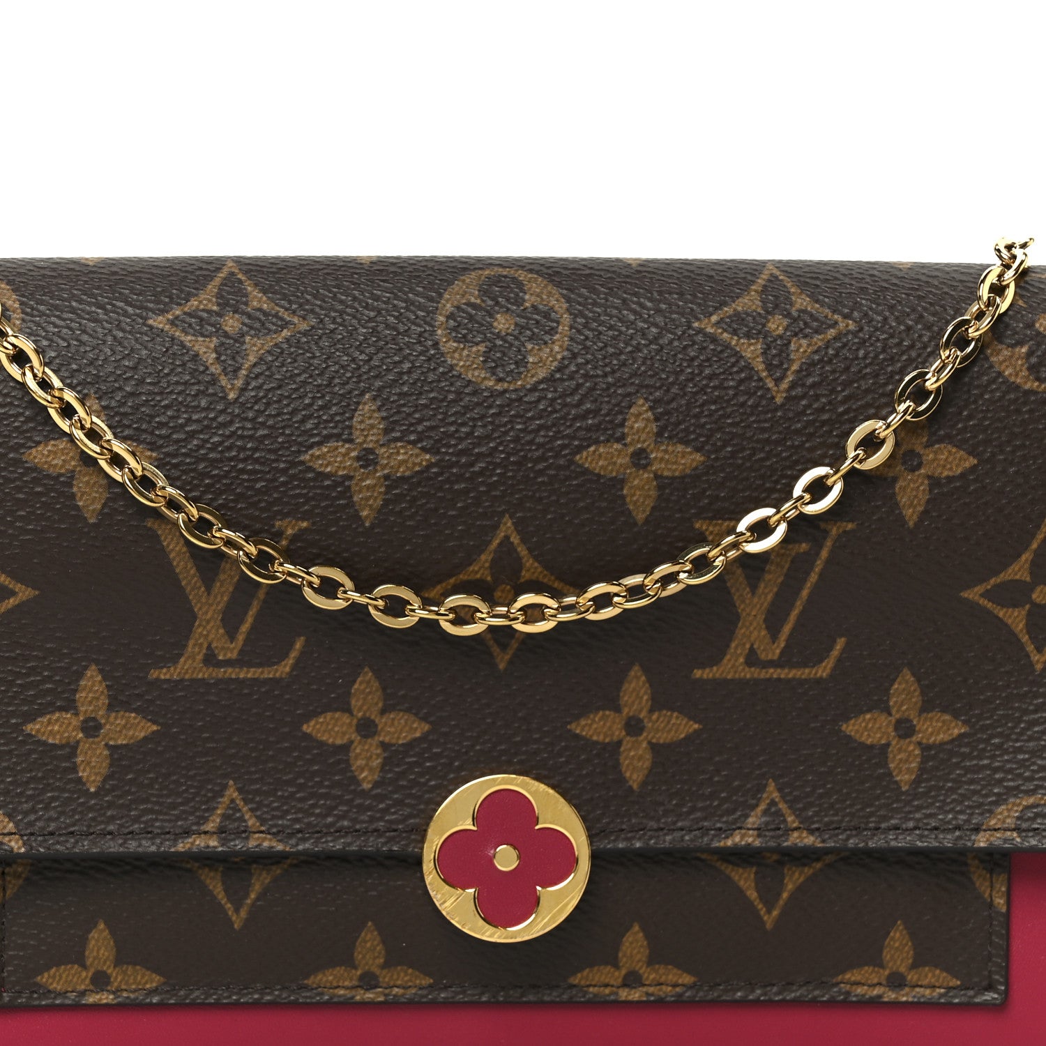 Louis Vuitton Monogram Flore Chain Wallet Fuchsia 7 of 9